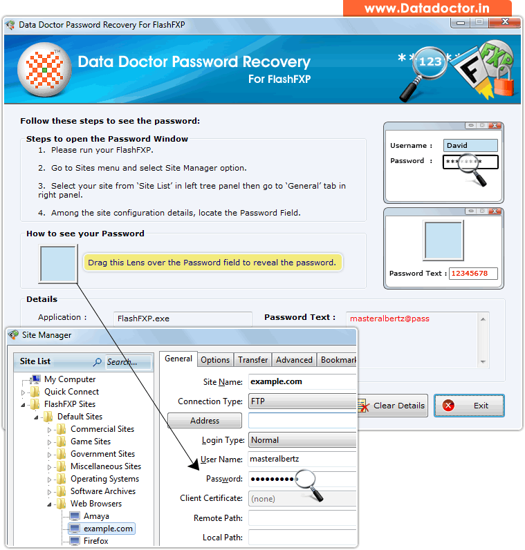Steps to recover password Steps to recover password